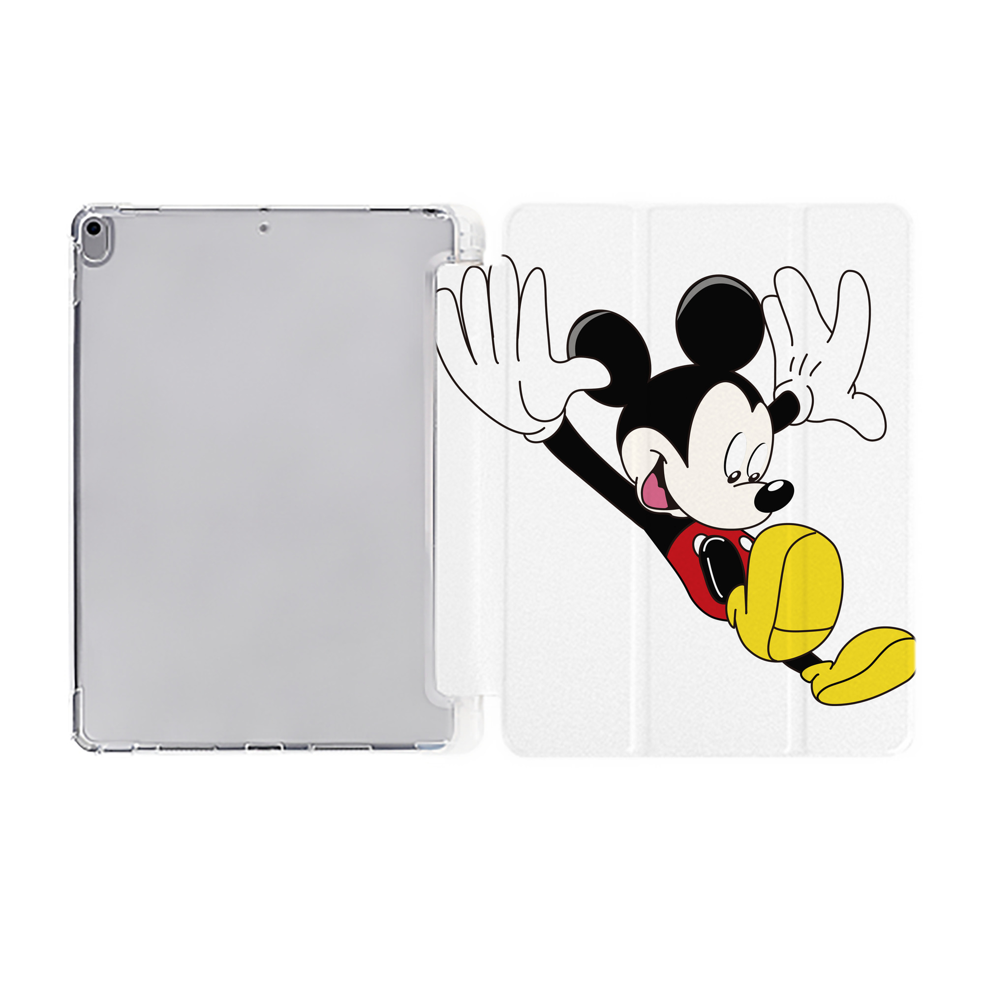 （画像用） ミッキーマウス Mickey Mouse IPad ケース ペン収納付き 三つ折りスタンド PUレザー×シリコン 対応機種9.5/10.5/10.9インチ